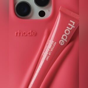 RHODE LIP PHONE CASE-IPHONE 14 PRO MAX(guava spritz) & PEPTIDE LIP TINT(toast)💕